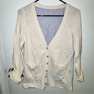 Moth Cream Button-Down Cardigan